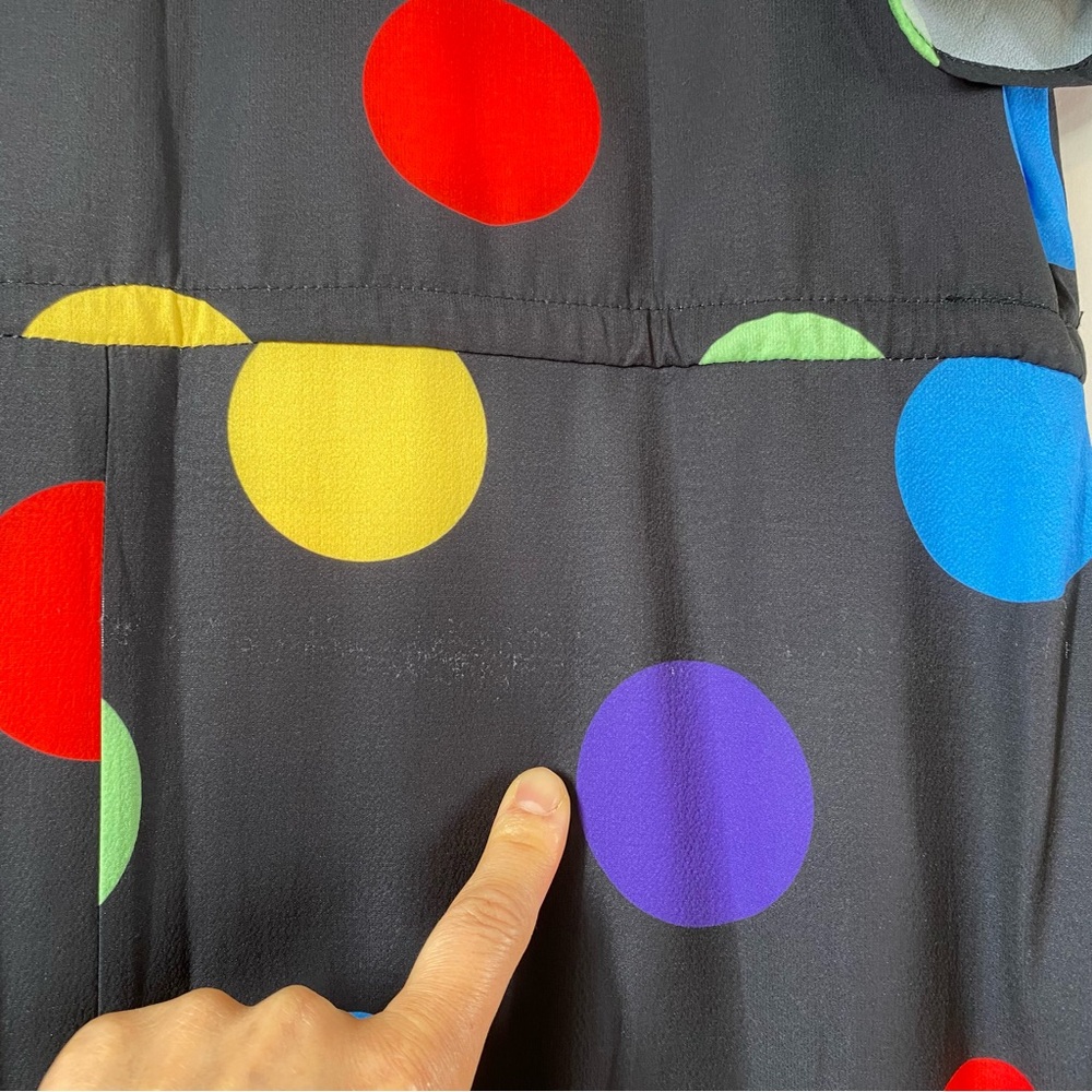 Little Party Dress Colorful Polka Dot Whimsical Maximalist Retro V Neck Size 10 - Picture 15 of 15
